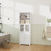 Tall Bathroom Cabinet 6 Shelves Wooden Tall Slim Storage Shelving Cupboard UK