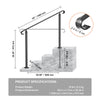Wrought Iron Handrail Adjustable Metal Stairs Handrail Fits 3 to 5 Steps