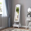 Tall Jewelry Cabinet Full Length Mirror Swivel Lockable Jewelry Organiser Drawer