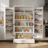 Kitchen Pantry Cabinet Wooden Storage Cupboard 2 Doors Utility Organizer Stand
