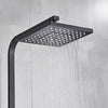 Modern Black Bathroom Exposed Shower Mixer Twin Head Large Square Bar Set Valve
