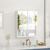 Smilesun Wall-Mounted Bathroom Cabinet w/2 Mirror Doors&Shelves 50x13x60cm White