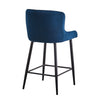 2 pcs Faux Leather / Velvet Bar Stools Diamond Design Soft Upholstered Seat Back