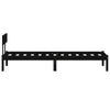 Bed Frame Black Solid Wood Pine 90x200 L5W4