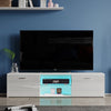 Modern High Gloss 2 Door TV Stand Unit Cabinet Entertainment Lowboard LED Light