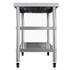 Stainless Steel Kitchen Work Bench Catering Table Worktable W/Undershelf, Wheels