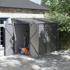 Black Metal Outdoor Garden Storage Shed Metal Lean to Pent Shed for Tool Bike