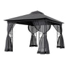 4m x 3m Heavy Duty Metal Gazebo Garden Pergola Steel Frame Tent Sun Shade Canopy