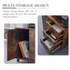 Brown Office Filing Cabinet File Drawers Wheels Mobile Printer Stand Wooden New