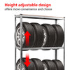 180CM Tire Rack Storage Tire Garage Storage Utility Rack w/Adjustable Shelves