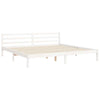 Bed Frame with Headboard White 200x200 cm Solid Wood