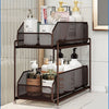2 Tier Pull Out Kitchen Spice Rack Under Sink Cabinet Storage Basket Organisers