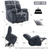 Power Lift Recliner Electric Massage Chair Armchair Single Sofa with Heat Grey