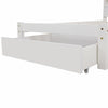Single Bed Frame, White 3ft Wooden Storage Bed with Shelves and Underbed Drawer