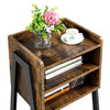3-Tier Sofa Side End Table Stackable Bedside Table with Metal Frame for Bedroom
