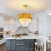 Modern Crystal Chandelier Gold Chandelier, 3-Tier Crystal Chandelier Light Fixtu