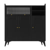 Sideboard Storage Cabinet Cupboard Buffet with Glass Door Dining Room Furniture