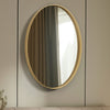 Gold Aluminum Frame Oval Vanity Mirror Wall Mounted Art Mirror for Bedroom Decor