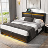 Ottoman Gas Lift Storage Bed PU Upholstered Bed Frame & Headboard 6ft Super King