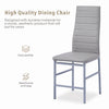 4x Grey Faux Leather Dining Chairs with Black Tempered Glass Dining Table Set