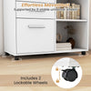3-Drawer File Cabinet Mobile Lateral Filing Cabinet Printer Stand w/5 Wheels
