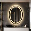 LUVODI Oval Dimmable Bathroom Illuminated LED Mirror & Double Lights Anti-Fog UK