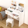 LARGE DRESSING TABLE WITH MIRROR DRAWERS STOOL VANITY SET BEDROOM MAKEUP TABLE