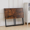 Drop Leaf Table Folding Dining Table With Mobile Wheels & Hidden Storage Shelf