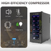 33L Freestanding Wine Fridge with Temperature Control LED Light Touch 12 Bottles