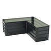 Corner L-Shape Galvanized Metal Raised Bed Garden Outdoor Vegetable Grow Planter