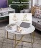 Round Coffee Table Side Table Faux Marble End Table Gold Metal Cocktail Table