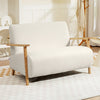 2 Seater Sofa, Fabric Modern Loveseat for Living Room, Cream