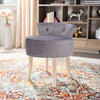 Bedroom Padded Seat Vanity Chair Makeup Stool Dressing Table Velvet Pouffe Chair