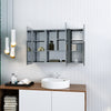 Wall Mounted Bathroom Mirror Cabinet Triple Door Shelf Storage Cupboard 900x600
