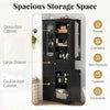 Kitchen Pantry Cabinet 160cm Bathroom Storage Cabinet-Black