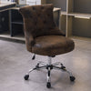 Retro Distressed Leather Computer Desk Chair Swivel Adjustable Home Office Study