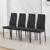 Small Space Dining Set 5Pcs Square Dining Table+ 4 Dining Chair Set Black Wooden