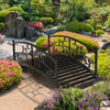 Outdoor Metal Garden Bridge With Decorative Safety Railings Vine Pattern NEW UK