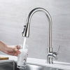 Kitchen Sink Taps Pull Out Spray Single Lever Faucets Mono Mixer Stainless Steel