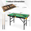 122 cm Folding Billiards Table Portable Game Pool Table w/Accessory Set-Green