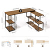Mondeer L-Shape Computer Desk Corner Desk with 360 Degree Rotatable S-Shelf