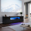 High Gloss Black TV Stand Cabinet Unit Shelves Storage RGB LED Cupboard 180cm