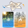 LED Ceiling Fan Light Dimmable Living Room Chandelier Lamp With Remote Control