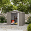 7 x 4ft Garden Shed Storage with Foundation Kit and Vents Light Brown