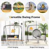 Outdoor Metal Hanging Swing Frame Garden A-Shaped Porch Swing Stand w/Side Bars
