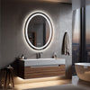Large Oval Wall LED Bathroom Mirror Dimmable Vanity Mirror Backlit+Front-Lighted
