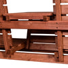 Convertable 3-Seater Wood Bench Table Garden w/ Armrests Orange