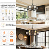 6-Light Large Wagon Wheel Chandeliers Drum Pendant Light Fixture for Dining Room