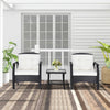 3PCS Outdoor Furniture Set Garden Table Chair Set Wicker Rattan Chair Bistro Set