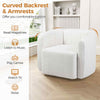 Modern Upholstered Sherpa Swivel Barrel Chair Bedroom Armchair